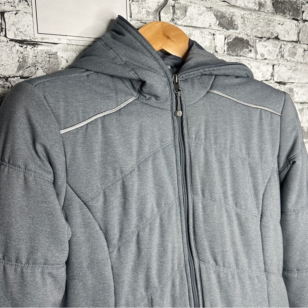EUC Zella Women’s Daphne Hooded Charcoal Puffer Jacket Size Small (RN 58655) - Picture 4 of 16